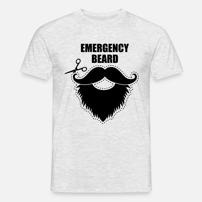 Schnurrbart Bart hipster - Männer T-Shirt - Grau meliert