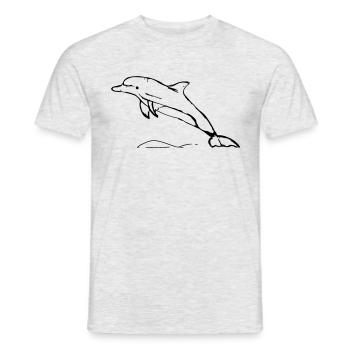 Jumping Dolphin Gift - Men's T-Shirt - heather grey - Front - AI Model Male 178 dark (178cm)