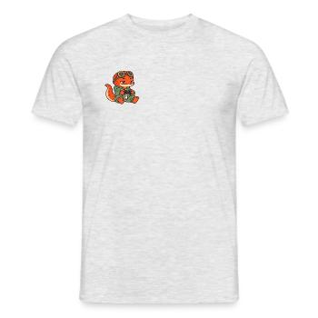 Schläfriger Gamer Salamander - Männer T-Shirt - Grau meliert - Vorne - AI Model Male 178 dark (178cm)