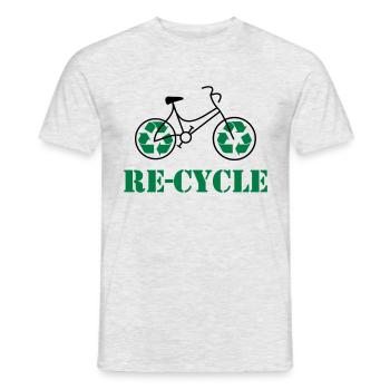 Re cycle - T-shirt homme - gris chiné - Devant - AI Model Male 178 dark (178cm)