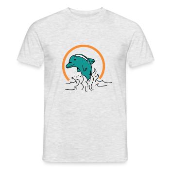 Delphin Geschenk Wasser Meer Wal Fisch Ozean Tier - Männer T-Shirt - Grau meliert - Vorne - AI Model Male 178 dark (178cm)