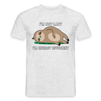 I'm Not Lazy I'm Energy Efficient - Männer T-Shirt - Grau meliert - Vorne - AI Model Male 178 dark (178cm)