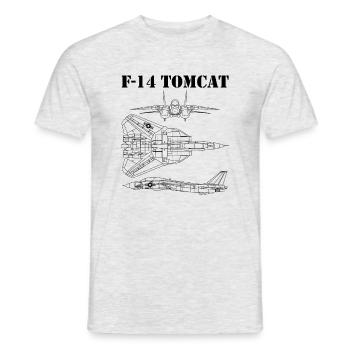 Schéma Tomcat F14 Vintage Noir - T-shirt homme - gris chiné - Devant - AI Model Male 178 dark (178cm)
