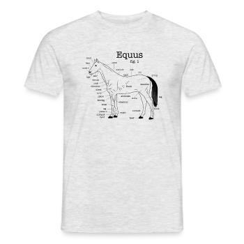 Equus horse anatomy diagram horse lovers riding - Men's T-Shirt - heather grey - Front - AI Model Male 178 dark (178cm)