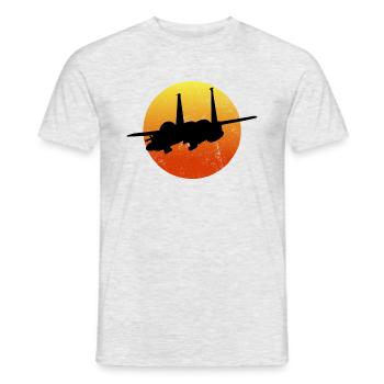 F15 Eagle Silhouette Retro Sunset Milit r - Men's T-Shirt - heather grey - Front - AI Model Male 178 dark (178cm)