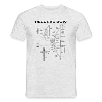 Recurve Arc Schematic Archery Bow Blueprint - T-shirt homme - gris chiné - Devant - AI Model Male 178 dark (178cm)