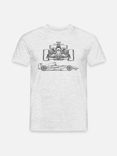 Formel Renncar schematische Rennwagen-Formel-Renns - Männer T-Shirt - Grau meliert