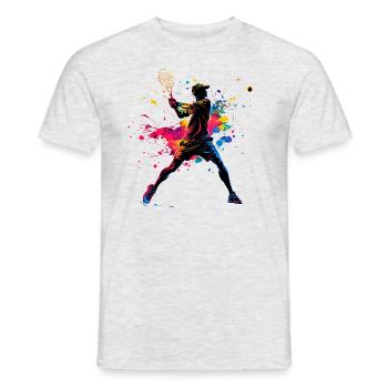 Tennis Spieler Bunt - Männer T-Shirt - Grau meliert - Vorne - AI Model Male 178 dark (178cm)