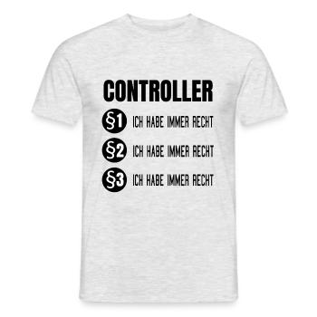 Controller Controlling Business Administration Gift Idea - Men's T-Shirt - heather grey - Front - AI Model Male 178 dark (178cm)