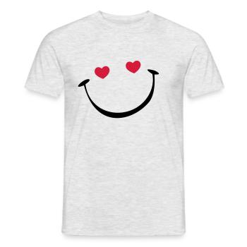 lachendes Gesicht - Männer T-Shirt - Grau meliert - Vorne - AI Model Male 178 dark (178cm)