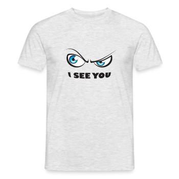 I See You Bleu - T-shirt homme - gris chiné - Devant - AI Model Male 178 dark (178cm)