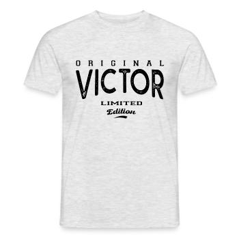 Victor Tshirt personnalisé prénom Victor - T-shirt homme - gris chiné - Devant - AI Model Male 178 dark (178cm)