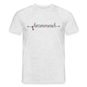herzensmensch - Männer T-Shirt - Grau meliert - Vorne - AI Model Male 178 dark (178cm)