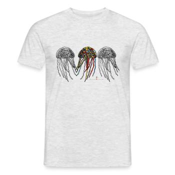 Quallen die durchsichtigen Herrscher des Meeres - Männer T-Shirt - Grau meliert - Vorne - AI Model Male 178 dark (178cm)