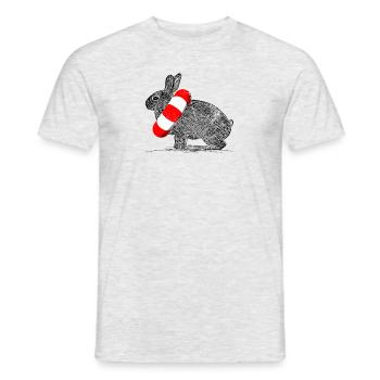 Drôle de lapin nageur cadeau lapin - T-shirt homme - gris chiné - Devant - AI Model Male 178 dark (178cm)