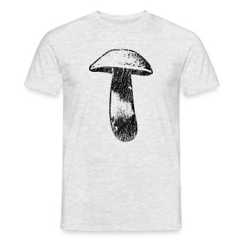 Herrenpilz Steinpilz Pilzsammler - Männer T-Shirt - Grau meliert - Vorne - AI Model Male 178 dark (178cm)
