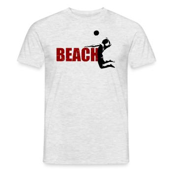 Beach-volley - joueur de volley-ball - T-shirt homme - gris chiné - Devant - AI Model Male 178 dark (178cm)