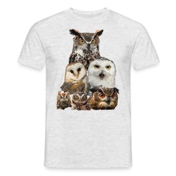 Owls - Men's T-Shirt - heather grey - Front - AI Model Male 178 dark (178cm)