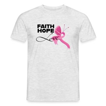Faith hope love Brustkrebs Frauen Schleife - Männer T-Shirt - Grau meliert - Vorne - AI Model Male 178 dark (178cm)