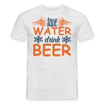 Save water drink beer - Men's T-Shirt - heather grey - Front - AI Model Male 178 dark (178cm)