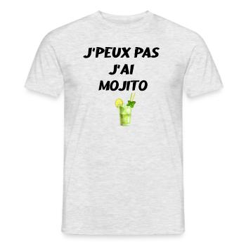 J peux pas j ai mojito - T-shirt homme - gris chiné - Devant - AI Model Male 178 dark (178cm)