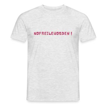 Nofreilewosden - Männer T-Shirt - Grau meliert - Vorne - AI Model Male 178 dark (178cm)