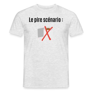 T-shirt humoristique humour drôle toilette - T-shirt homme - gris chiné - Devant - AI Model Male 178 dark (178cm)