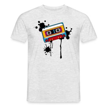 Musik Retro Mixtape Kassette 80er 90er Jahre Fun - Männer T-Shirt - Grau meliert - Vorne - AI Model Male 178 dark (178cm)