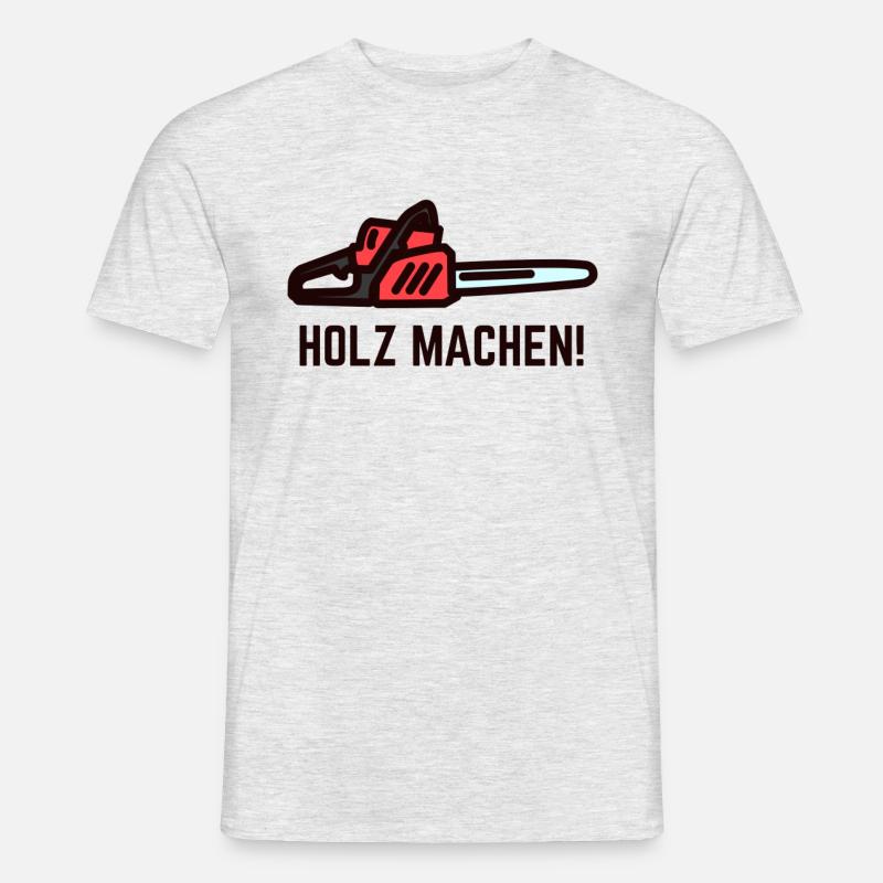 Holz machen Axt Beruf - Männer T-Shirt - Grau meliert