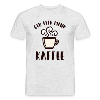 Mehr Kaffee lustig Koffein - Männer T-Shirt - Grau meliert - Vorne - AI Model Male 178 dark (178cm)