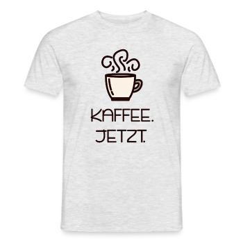 Kaffee jetzt Kaffeepause Trinken - Männer T-Shirt - Grau meliert - Vorne - AI Model Male 178 dark (178cm)