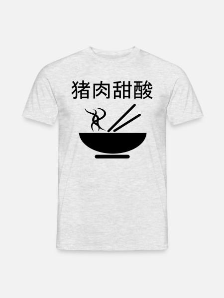 Schweinefleisch süß-sauer auf chinesisch - Männer T-Shirt - Grau meliert