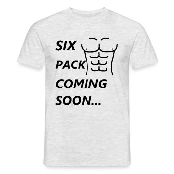 Sixpack coming soon - Männer T-Shirt - Grau meliert - Vorne - AI Model Male 178 dark (178cm)