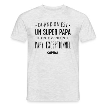 Un super papa - T-shirt homme - gris chiné - Devant - AI Model Male 178 dark (178cm)