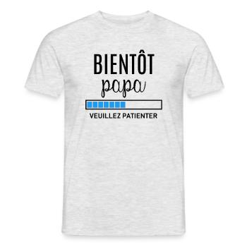 Bientôt papa - T-shirt homme - gris chiné - Devant - AI Model Male 178 dark (178cm)