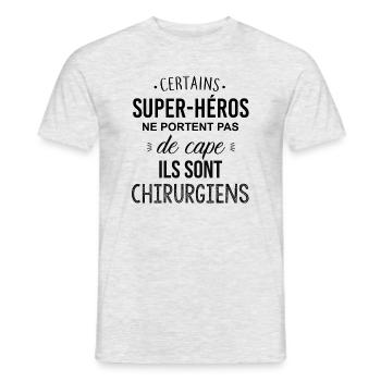 Chirurgiens / Super-héros - T-shirt homme - gris chiné - Devant - AI Model Male 178 dark (178cm)