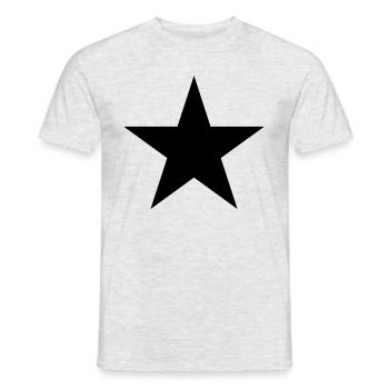 Black star, music, rock, five, heroes, space, best - Men's T-Shirt - heather grey - Front - AI Model Male 178 dark (178cm)