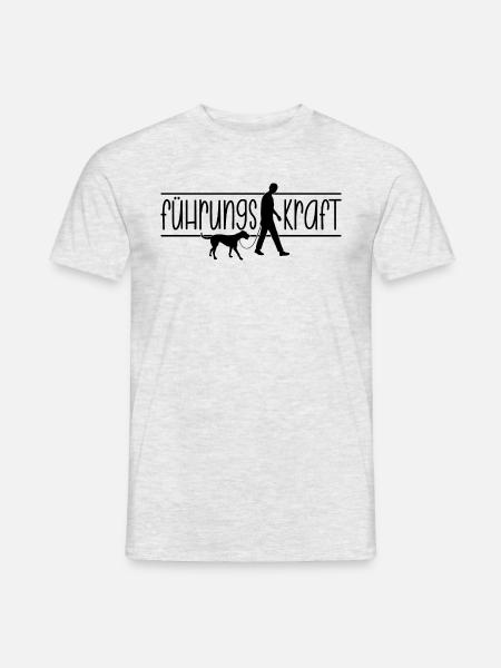 Führungskraft Mann Hund Gassi gehen Herrchen - Männer T-Shirt - Grau meliert