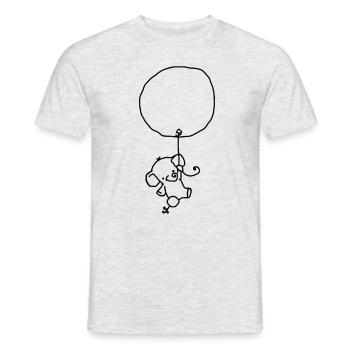 Éléphant flotte sur ballon - T-shirt homme - gris chiné - Devant - AI Model Male 178 dark (178cm)