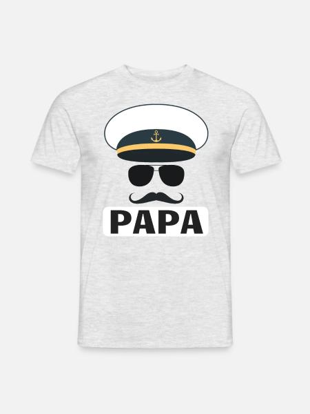 PAPA CAPITAINE DE NAVIRE - T-shirt homme - gris chiné