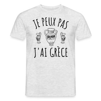 Je peux pas j'ai Grèce vacances voyage amphore - T-shirt homme - gris chiné - Devant - AI Model Male 178 dark (178cm)