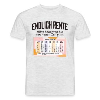 Rentner Zeitplan Tagesablauf, Endlich Rente - Männer T-Shirt - Grau meliert - Vorne - AI Model Male 178 dark (178cm)