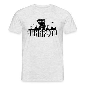 Ruhrpott Skyline - Männer T-Shirt - Grau meliert - Vorne - AI Model Male 178 dark (178cm)