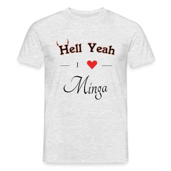 hell yeah i love minga - Männer T-Shirt - Grau meliert - Vorne - AI Model Male 178 dark (178cm)