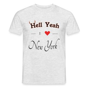 hell yeah i love New York - Männer T-Shirt - Grau meliert - Vorne - AI Model Male 178 dark (178cm)