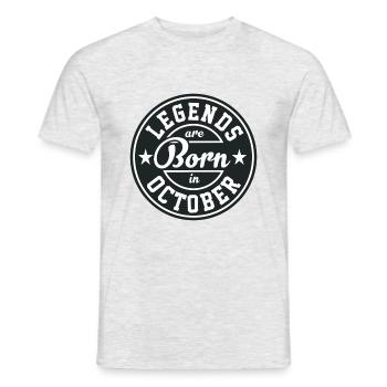 Legends October born birthday gift birth - Men's T-Shirt - heather grey - Front - AI Model Male 178 dark (178cm)