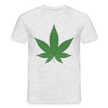 Hanfblatt Geschenk Idee - Männer T-Shirt - Grau meliert - Vorne - AI Model Male 178 dark (178cm)