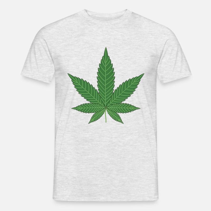 Hanfblatt Geschenk Idee - Männer T-Shirt - Grau meliert