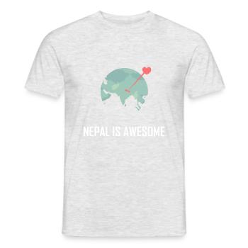 Nepal is awesome - Men's T-Shirt - heather grey - Front - AI Model Male 178 dark (178cm)