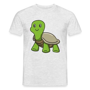 Tortue cadeau animaux nature dessin animé enfants mignons - T-shirt homme - gris chiné - Devant - AI Model Male 178 dark (178cm)